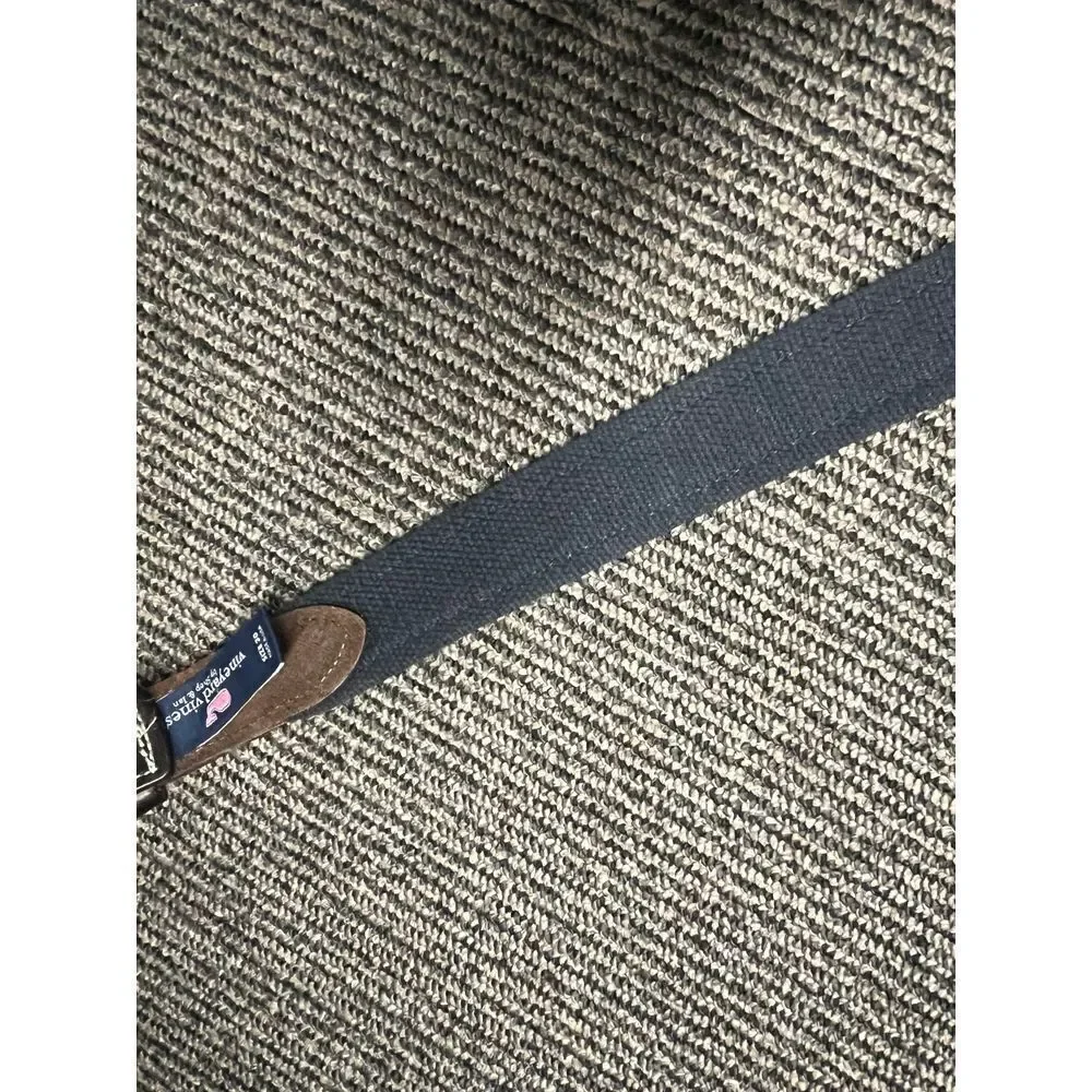 VV American Flag Belt Brown Leather Trim - Casual Canvas‎ Stars and Stripes